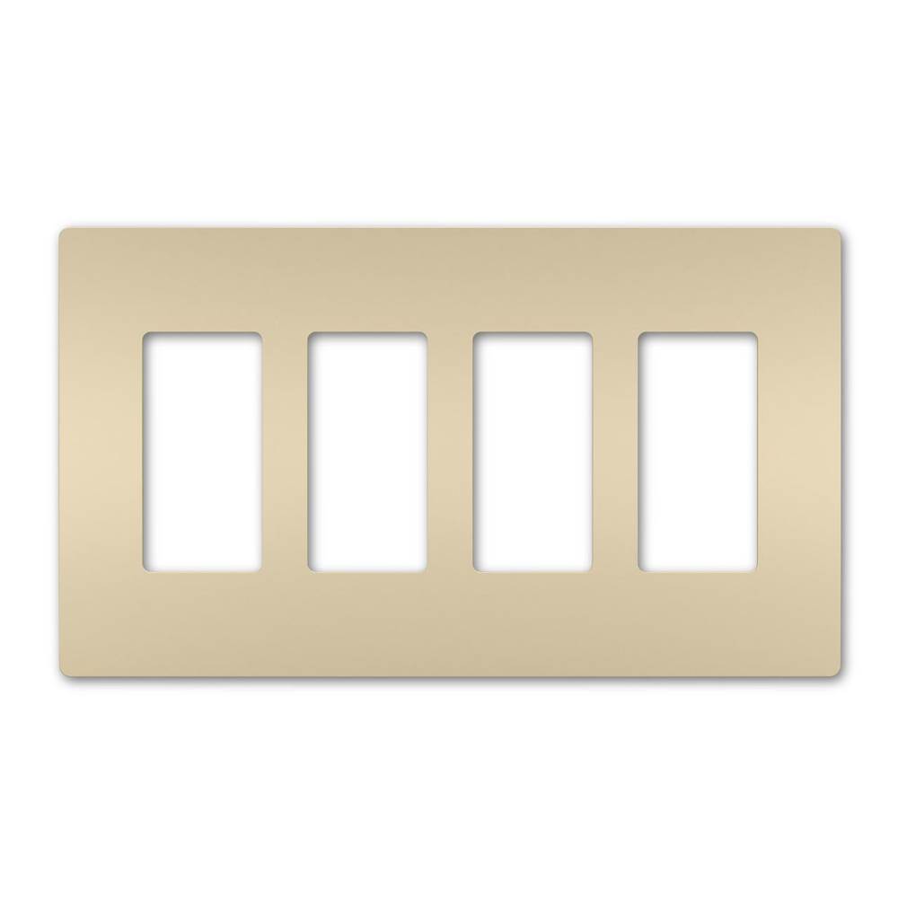 Legrand radiant Four-Gang Screwless Wall Plate, Ivory