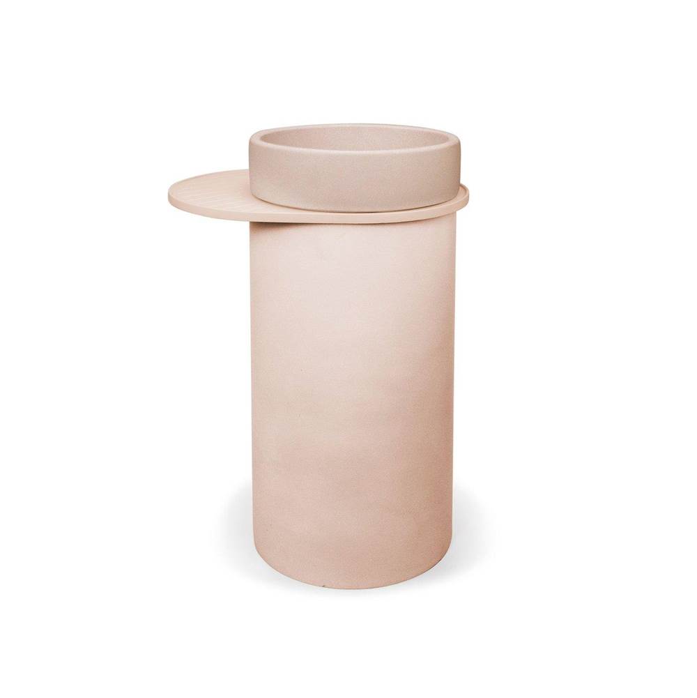 Nood Co. Cylinder with Tray - Bowl Two Tone Basin (Pastel Peach,Musk)